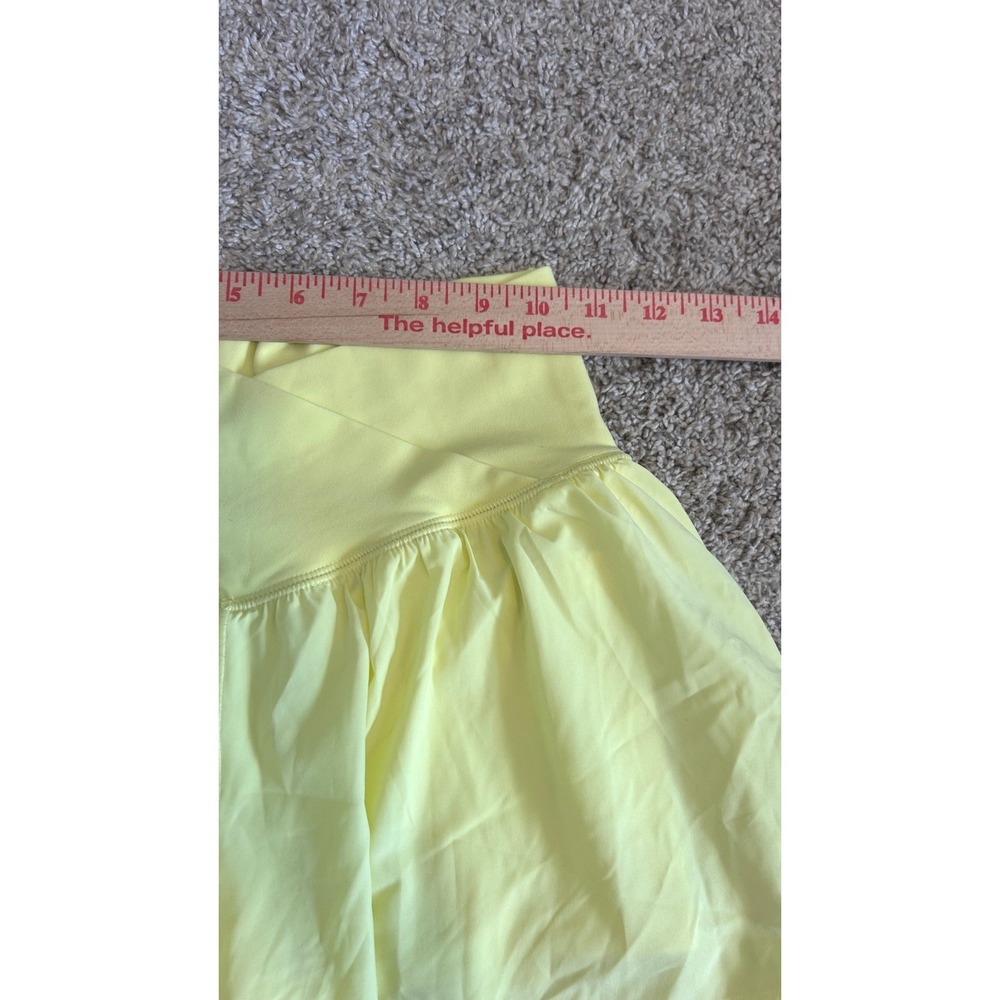 OFFLINE by Aerie Real Me Crossover Flowy Shorts Neon Yellow SZ S Athletic Tennis - Picture 3 of 6